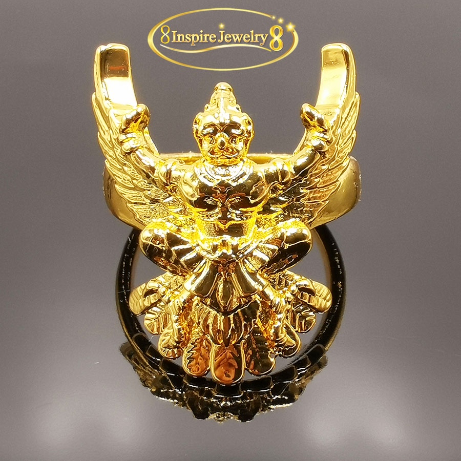 Inspire Jewelry (NN) ,แหวนพญาครุฑ เสริมอำนาจบารมี ตัวเรือนทองแท้ 24K  หรู งาน Thai Quality ทนและแข็งแรงมาก