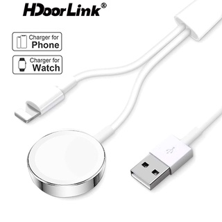 Hdoorlink 2 in 1 ที่ชาร์จไร้สาย สําหรับ i-Watch Series สายชาร์จแม่เหล็ก ชาร์จเร็ว สําหรับ A-pple Watch Generation 123456 นาฬิกาข้อมือ