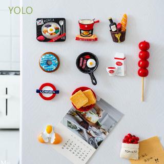 Yolo ของเล่นแม่เหล็กติดตู้เย็นรูปอาหารนมขนมปังคริสต์มาส