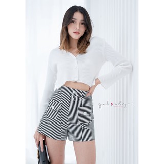 Mini 60 Vintage Pants กางเกงขาสั้นเอวสูง ผ้าคอตตอนสแปนเด็กซ์เนื้อดี ใส่สบายลายริ้วสวยน่ารัก