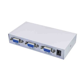 2 Port VGA Video Splitter - 1 in to 2 Out - 1 PC to 2 Monitors (Gray).