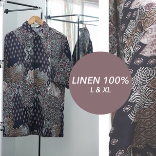 PREMIUM LINEN  - เสื้อเชิ้ตผ้าลินินแท้ กางเกงขายาวลินินแท้  ผ้าลินินพิมพ์ลาย