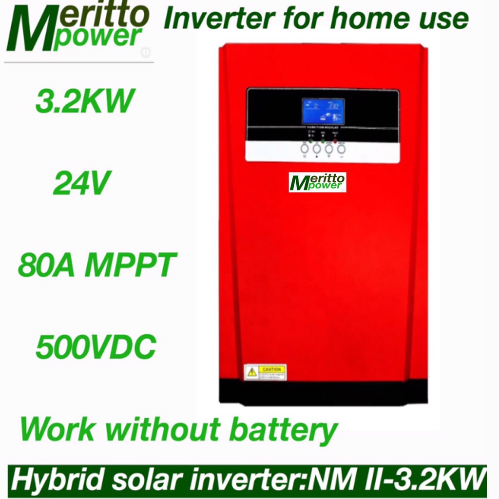 3.2KW Hybrid solar inverter24V 80A MPPT 500VDC  work without Battery
