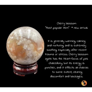 เชอร์รี่บลอสซั่ม ลูกบอลขนาดใหญ่ สำหรับตกแต่ง 60 MM Cherry blossom agate big sized ball for decoration 60 MM