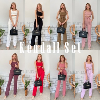 อ่านก่อนสั่งนะคะ Melinda Kendall set เซ็ทเสื้อแขนกุดผูกเอว+กางเกงขาม้า