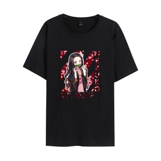 เสื้อยืดแขนสั้น พิมพ์ลายการ์ตูนอนิเมะ Demon Slayer หลากสี สไตล์ญี่ปุ่น แฟชั่นสําหรับผู้ชาย และผู้หญิง