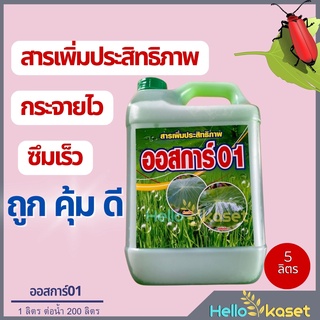 สารจับใบ น้ำยาจับใบ ยาจับใบ สารเสริมประสิทธิภาพทางใบ จับใบยา ออสการ์ แพร่กระจาย รวดเร็ว แทรกซึมได้ดี ขนาด 5 ลิตร