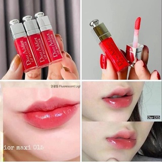 2ml. DIOR Addict Lip Glow Oil 2ml ลิป ออยล์ แวววาว ที่ช่วยป้องกันความแห้งกร้าน เพิ่มความสดใส สี 015 cherry