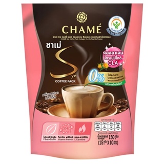 CHAME ชาเม่ ซาย คอฟฟี่ แพค คอลลาเจน ซีแอลเอ กาแฟปรุงสำเร็จชนิดผง 15 กรัม X 10 ซอง