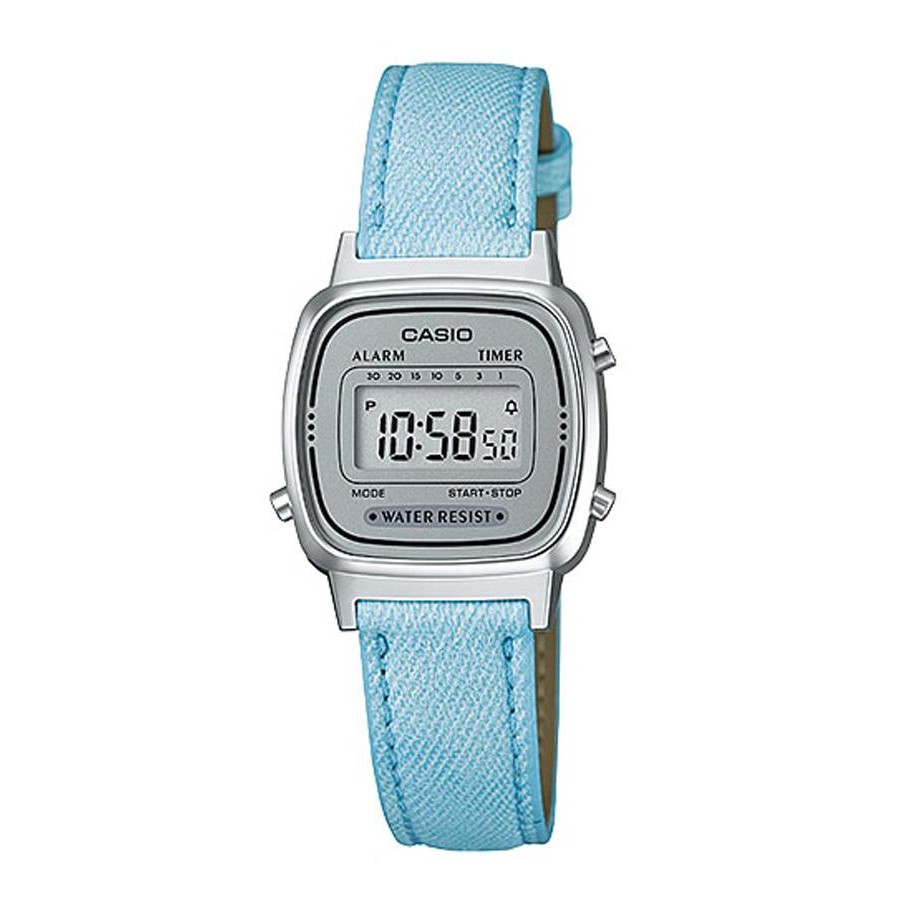 Casio Standard นาฬิกาข้อมือผู้หญิง สายหนัง รุ่น LA670WEL-2A - สีฟ้า