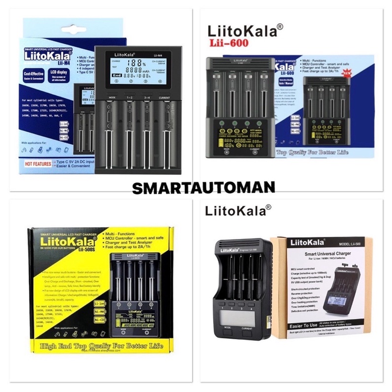 เครื่องชาร์จถ่าน4ช่องLiitokala รุ่น(Lii-600/Lii-500S/Lii-500/Lii-M4)หน้าจอdigital