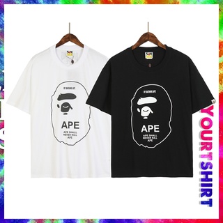 Bape เสื้อยืดแขนสั้น ผ้าฝ้าย พิมพ์ลายตัวอักษร สไตล์ฮิปฮอป วินเทจ ขนาดใหญ่ สําหรับผู้ชาย