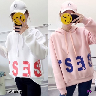 👗Pfashion [ส่งไว!!🚛] P10916 เสื้อกันหนาวมีฮู้ดสกรีนภาษาอังกฤษ English screen hooded sweatshirt.