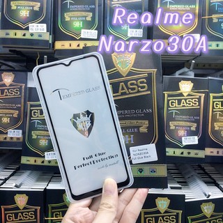 Realme Narzo30A #ฟิล์มกระจกนิรภัย ฟิล์มกระจกนิรภัยกันรอยแบบเต็มจอ(Full frame)