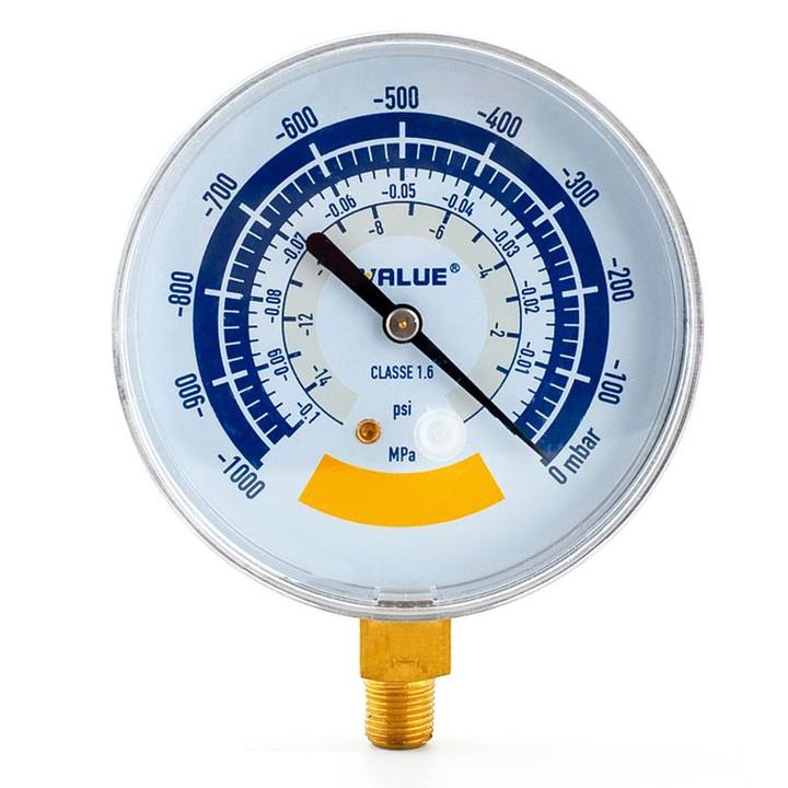ไมครอนเกจ เกจวัดแรงดัน Vacuum Gauge VALUE แบบเข็ม เกจวัดสูญญากาศ เกจลมดูด เกจปั๊มลมเครื่องรีดนม เกจแ