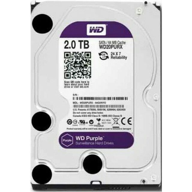 ฮาร์ดดิส WD  2 TB SATA-III  Purple (64MB)