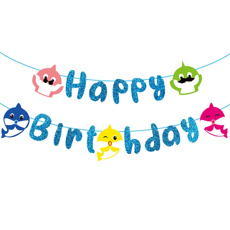 Baby Shark Party Supplies Kids Birthday Set Baby Shower Decorations Balloons Cake Decoration Paper Cups Napkin Banner Gift Bag Shopee Thailand