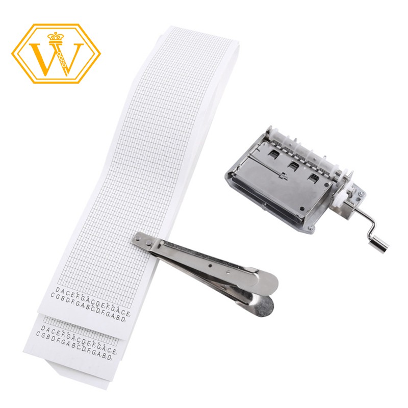 ready stock 30-Note Tapes Hand Crank Mechanical Musical Box With Hole Puncher