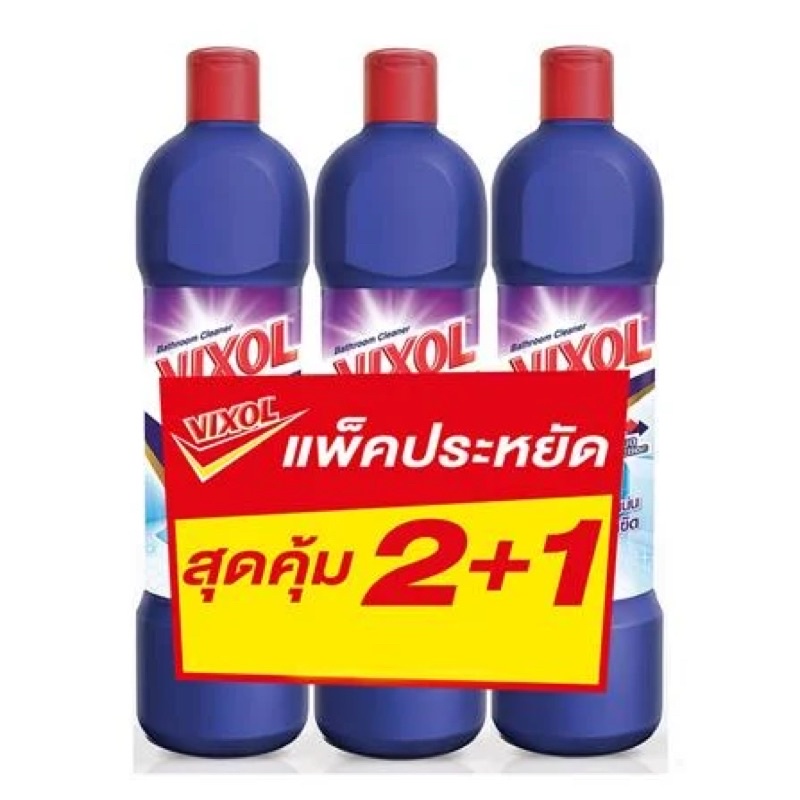 น้ำยาทำความสะอาด ห้องน้ำ VIXOL 900ml แพ็ค3 ม่วง . LIQUID CLEANING BATHROOM VIXOL 900ml 3 PCS PURPLE