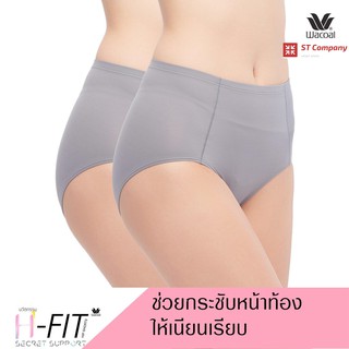 กางเกงใน Wacoal กระชับหน้าท้อง สีเทา (GY) 2 ตัว แบบเต็มตัว (Short) รุ่น WU4836 เก็บท้อง เก็บพุง Support Panty วาโก้ หญิง