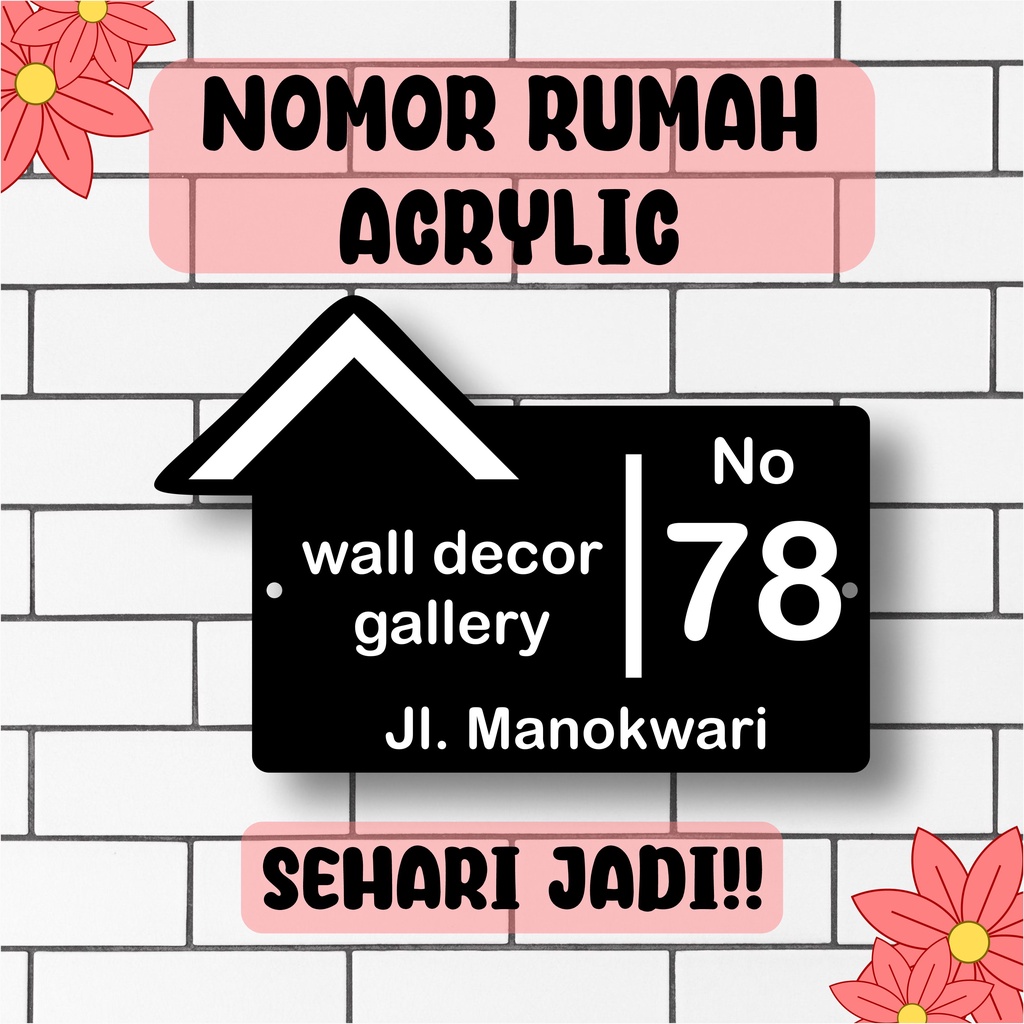 [ครบรอบหนึ่งวัน] ACRYLIC HOUSE NUMBER / MINIMALIST / AESTHETIC / STICK - NR34