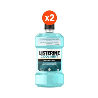 [LISTSHPMAR1 ลด12%] ลิสเตอรีน น้ำยาบ้วนปาก คููลมินต์ ซีโร่ 750มล. แพ็คคู่ Listerine mouthwash Zero 750ml. Twinpack