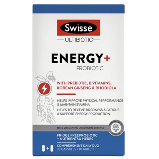 Swisse Ultibiotic Energy + Probiotic 60 Capsules