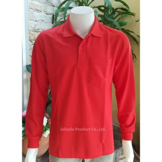 Polo309 เสื้อโปโลสีแดง แขนยาว  มีบริการเก็บเงินปลายทาง