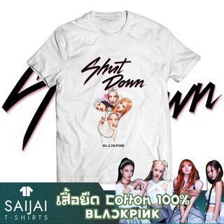 เสื้อยืดโอเวอร์ไซส์เสื้อยืดผ้าฝ้ายCOTTON 🔥พร้อมส่ง🔥 เสื้อยืด SHUT DOWN BLACKPINK JENNIE LISA JISOO ROSE เจนนี่ ลิซ่า จ