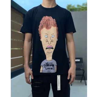 Cod เสื้อยืดแขนสั้น ผ้าฝ้าย พิมพ์ลาย Stussy Beavis and Toe ใส่สบาย