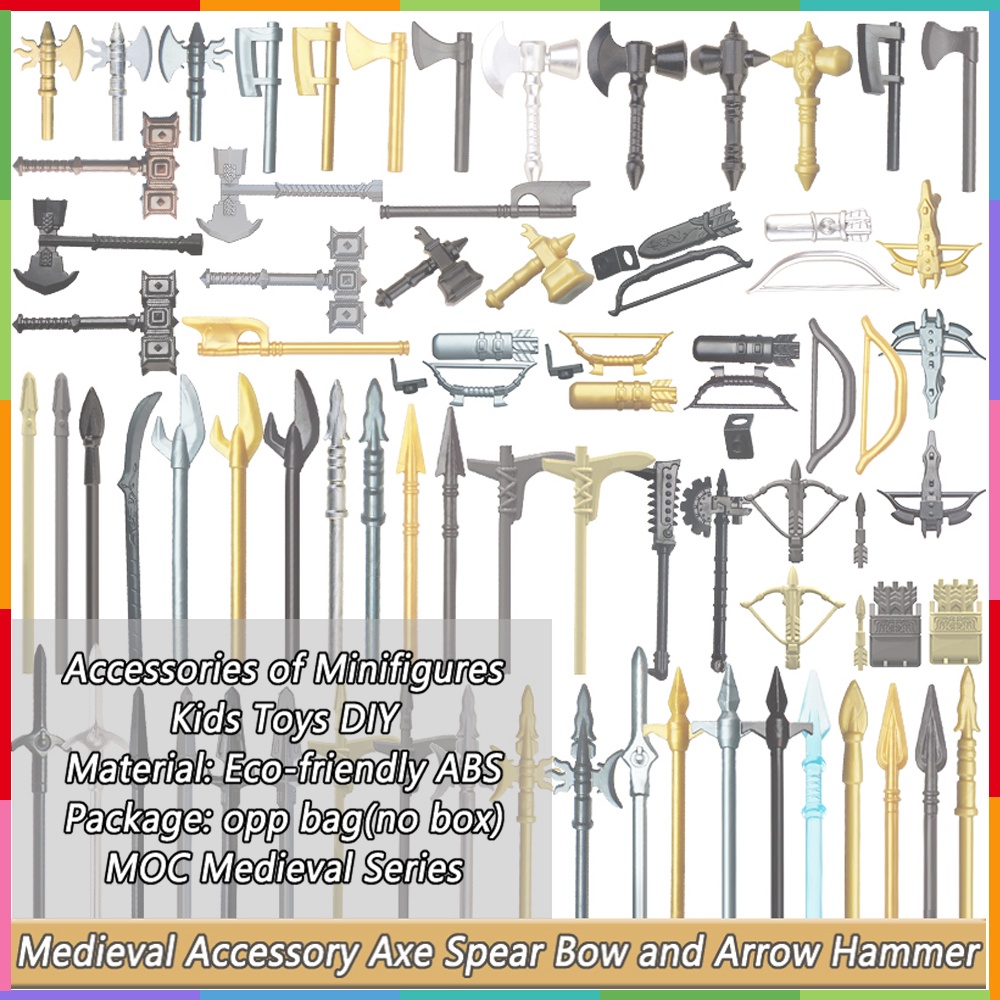 อุปกรณ์เสริมของ Minifigures MOC Medieval Series Equip DIY Boys Toys Gifts Mini Figures Collection