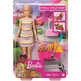 BARBIE STROLL N PLAY PUPS รุ่นGHV92 ผู้รักสัตว์สามารถช่วยตุ๊กตาBarbie