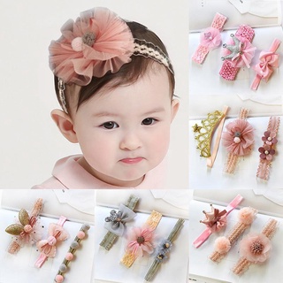 3Pcs/set Bow Baby Headbands Flower Crown Newborn Headbands Girls Hair Accessories