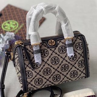 👑ผ่อน0%~แท้100%👑 82939 Tory Burch T Monogram Jacquard Mini Barrel: Womens Handbags