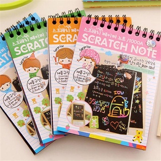 CH [READY STOCK]  Scratch Sketch Art Notes Rainbow Scratch Magic Doodle Notes Perfect Travel Activity Gift For Girls Boys