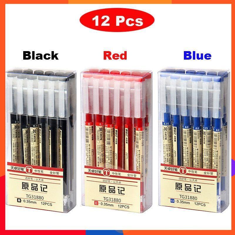 12 ชิ้น / กล่อง 0.35 มม. 0.5 มม. ปากกาเจล เรียบง่าย ญี่ปุ่น สั้น สีดํา น้ําเงิน แดง หมึก ปากกา โรงเรียน สํานักงาน นักเรียน ปากกา เครื่องเขียน