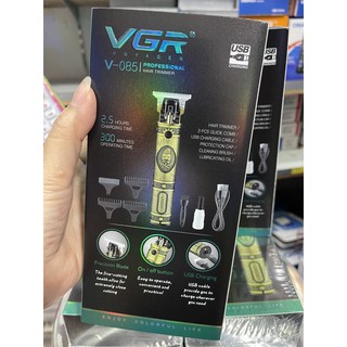 สินค้าพร้อมส่ง VGR V-085 ปัตเลี่ยนไร้สาย กันขอบ แต่งลาย สำหรับช่างมืออาชีพ ตัวเครื่องลายสไตล์วินเทจ