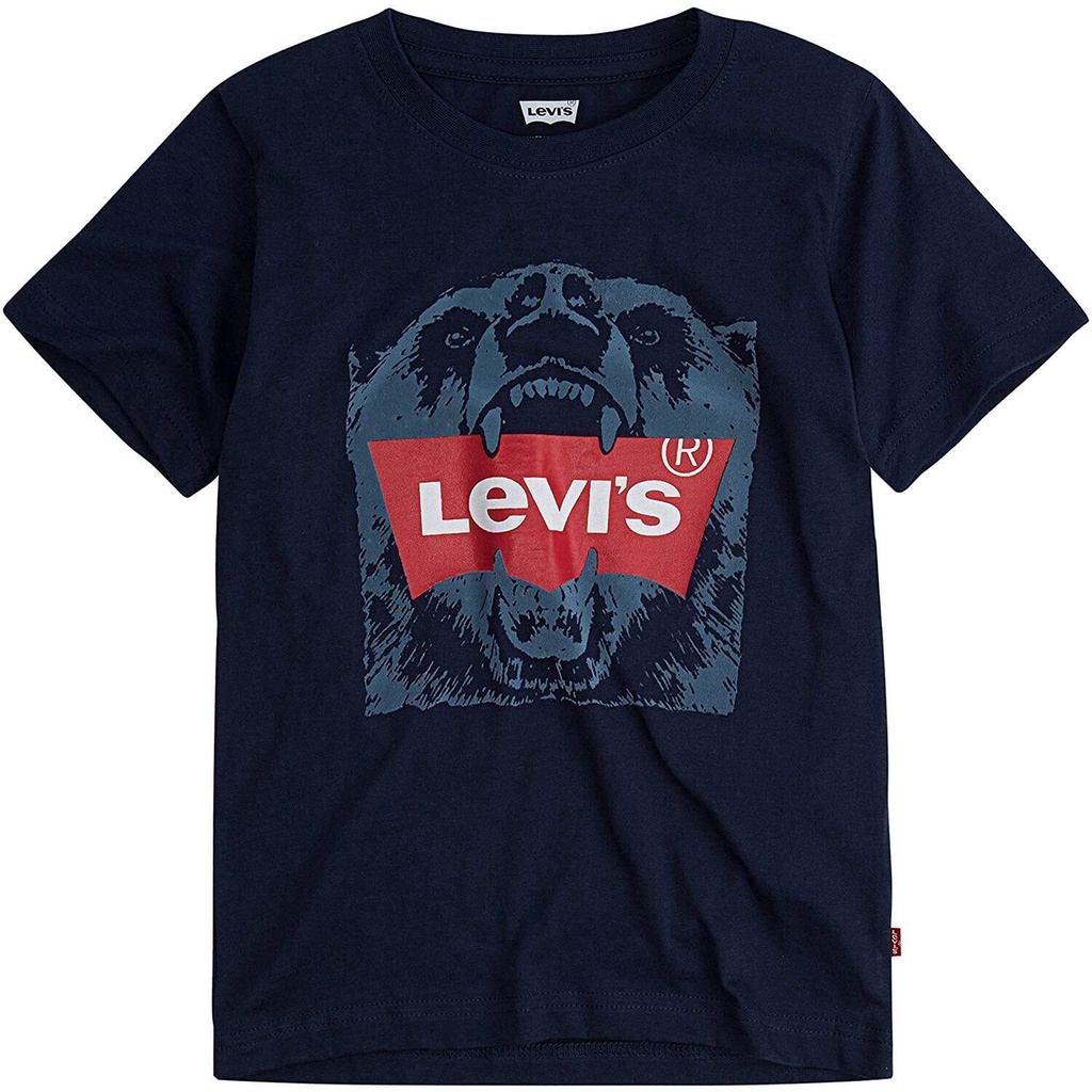 ▣✆☬GAga ลีวายส์เสื้อยืดยอดนิยม Levi_s Boys_ Character Batwing T-Shirt การ์ตูน เสื้อยืดสีพื้น
