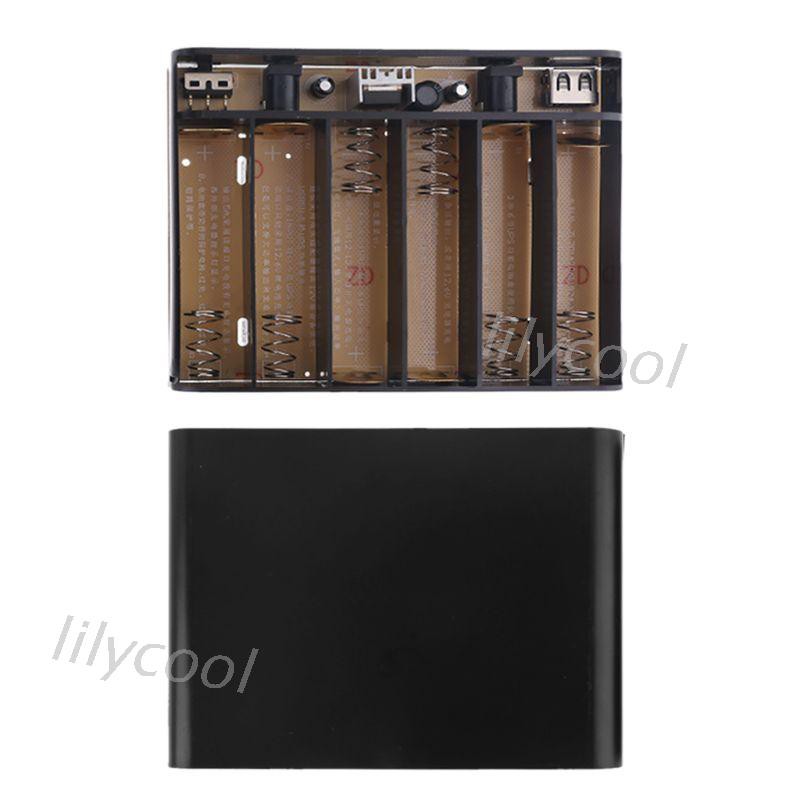 (3C) USB DC 12V เอาต์พุต 6x 18650 แบตเตอรี่ UPS DIY Power Bank สําหรับโทรศัพท์มือถือเราเตอร์ LED