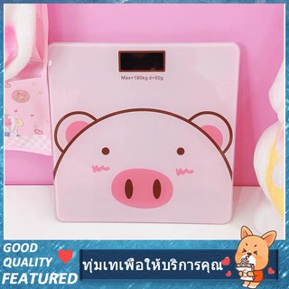 เครื่องชั่งหมูเครื่องชั่งอิเล็กทรอนิกส์การชาร์จ usb  แก้วใส ลายการ์ตูนน่ารัก