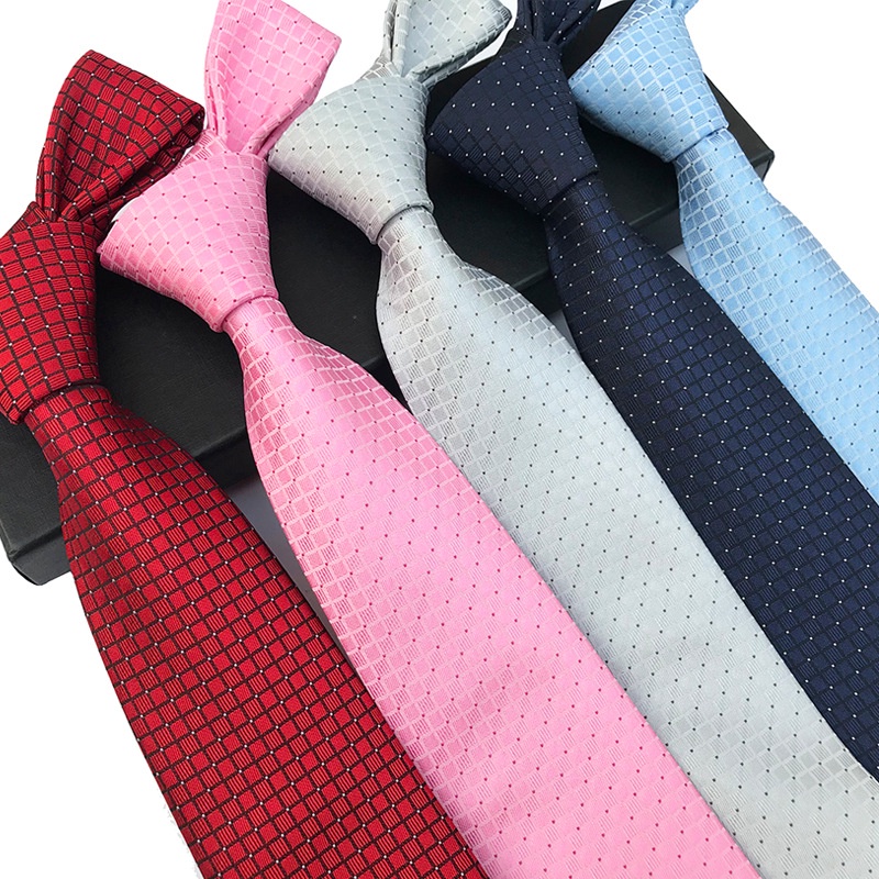 ใหม่ 8 ซม.Mens Tie ผ้าไหมเนคไท Polka Dots ลายลายสก๊อตตรวจสอบผู้ชายงานแต่งงานคอ Ties Man Bridegroom Nwckwear เนคไท Self-tied Arrow ฤดูใบไม้ร่วงฤดูหนาว
