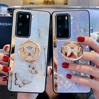 Yjd เคส Huawei P50 Pro P40 Pro เพชร แหวนผีเสื้อ เคสโทรศัพท์ กันกระแทก