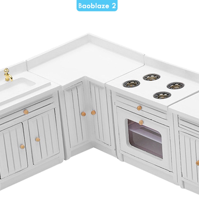 NANA 112 Dollhouse Miniature Wooden Kitchen Modern Cooking