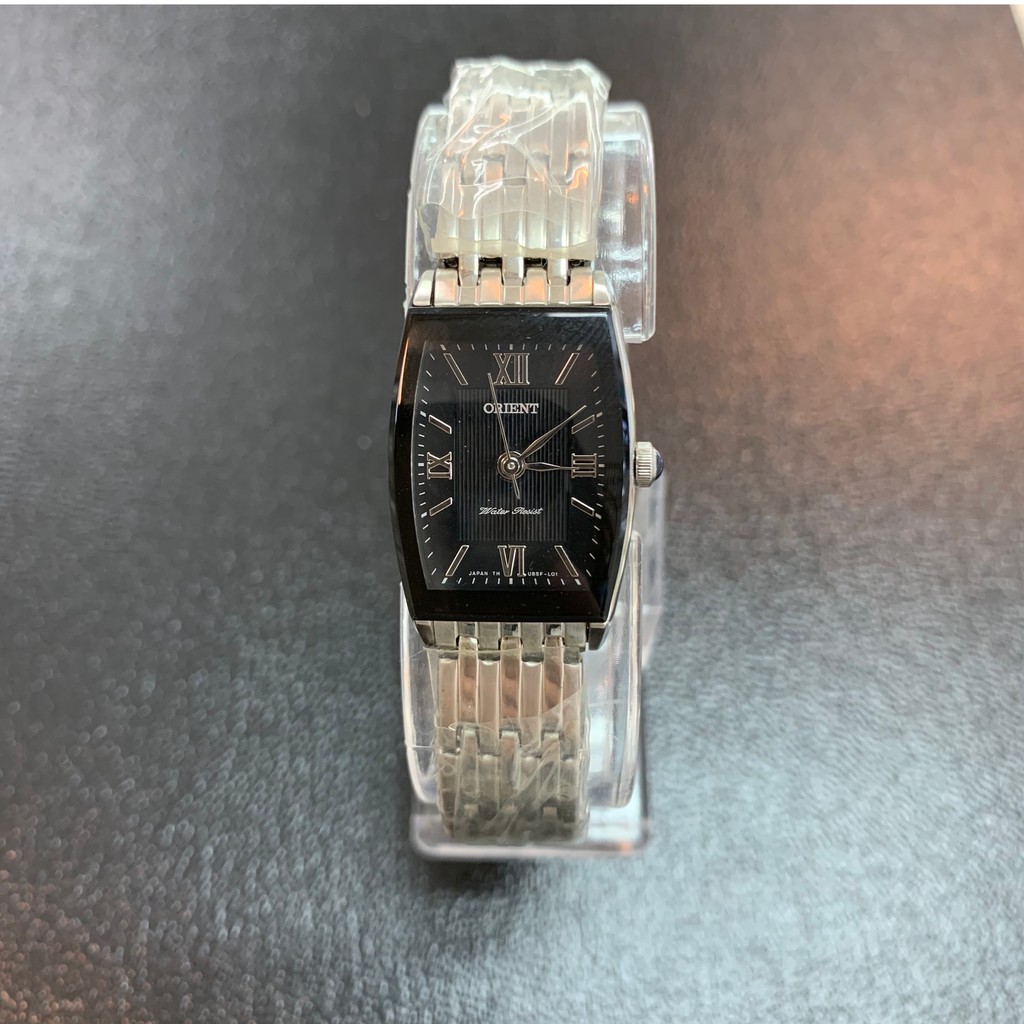 นาฬิกาข้อมือผู้หญิง ORIENT รุ่น CUBSF002B สายเงิน หน้าปัดสีดำ