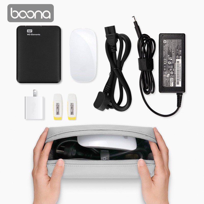 baona กระเป๋าจัดเก็บสาย USB พาวเวอร์แบงก์ สายเมาส์ และโทรศัพท์มือถือ สําหรับเดินทาง