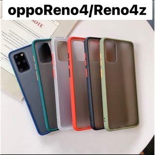 🇹🇭[ส่งจากไทย] เคสกันกระแทก ปุ่มสีผิวด้าน Case OPPO Reno4/Reno4Z ขอบนิ่มหลังแข็ง