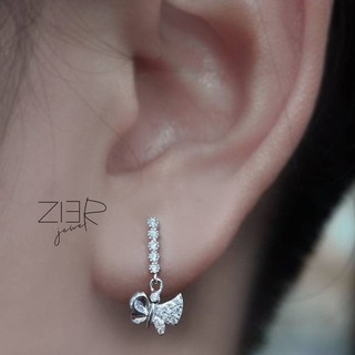 ต่างหูเงินแท้ 925 ประดับพลอยCZ Earring Silver 925 With Cubic Zirconia-(E27180186)