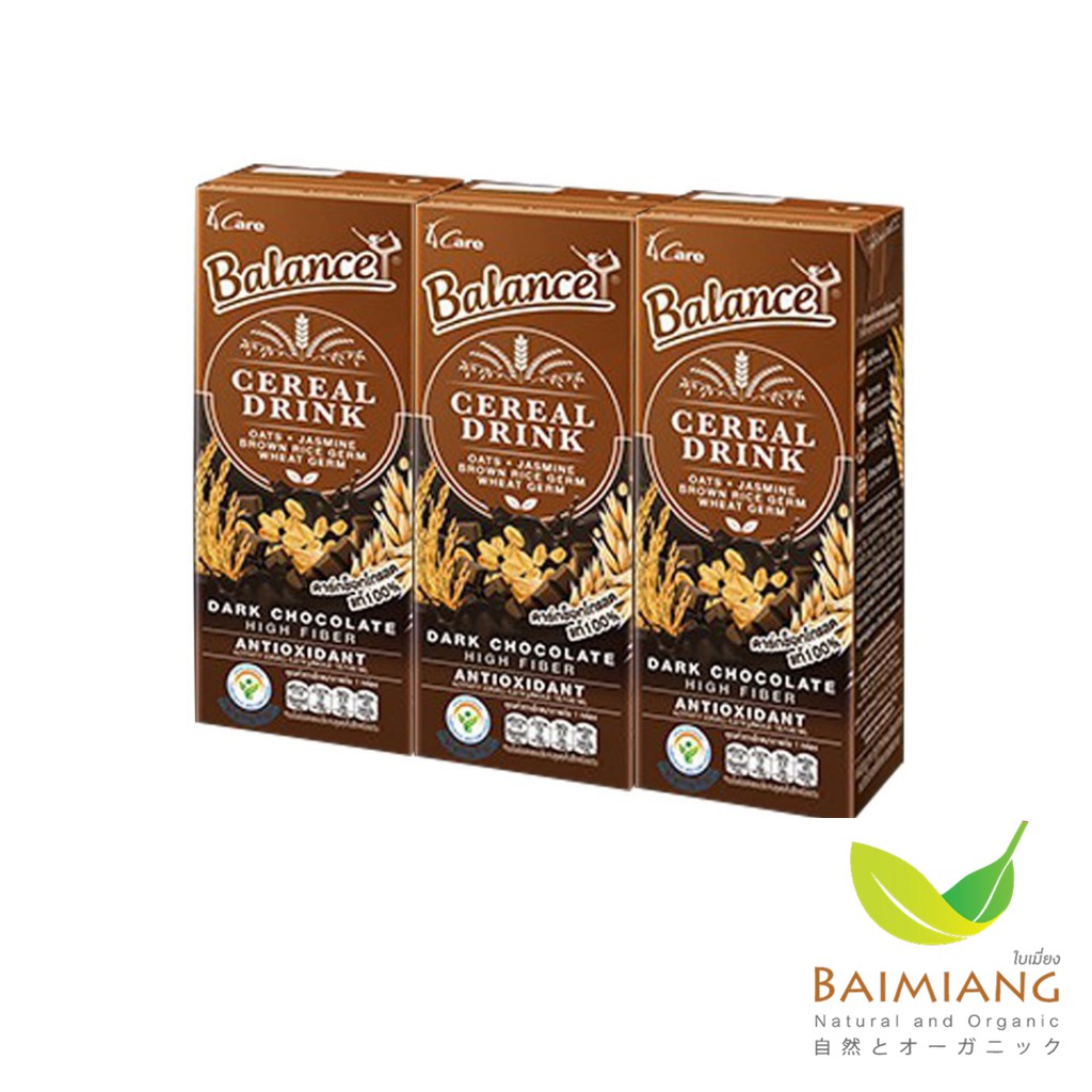[1 แพ็ค] 4 CARE BALANCEเครื่องดื่มน้ำจมูกข้าวกล้อง รสดาร์คช็อคโกแลต ขนาด 180 มล. (03758-3)
