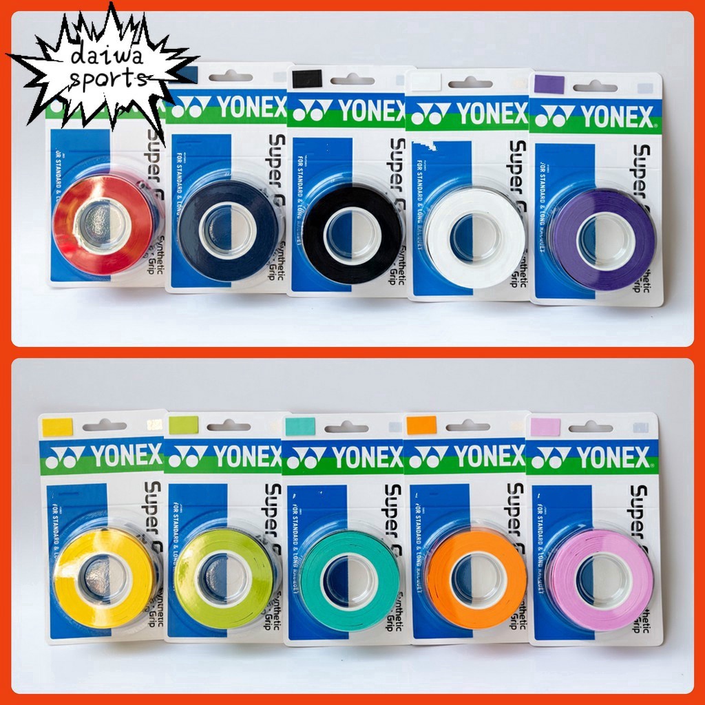 Yonex Grip AC102EX AC102C (3 ชิ้นใน 1 ม้วน/แพ็ค) Yonex Super Grap Synthetic Overgrip Tennis Grip