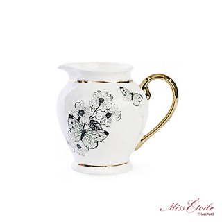 Miss Etoile(มิสเอทัวร์) เหยือกเซรามิคสำหรับใส่นมและเครื่องดื่มขนาดเล็ก | Jug For Cream Gold Butterfly : JU022